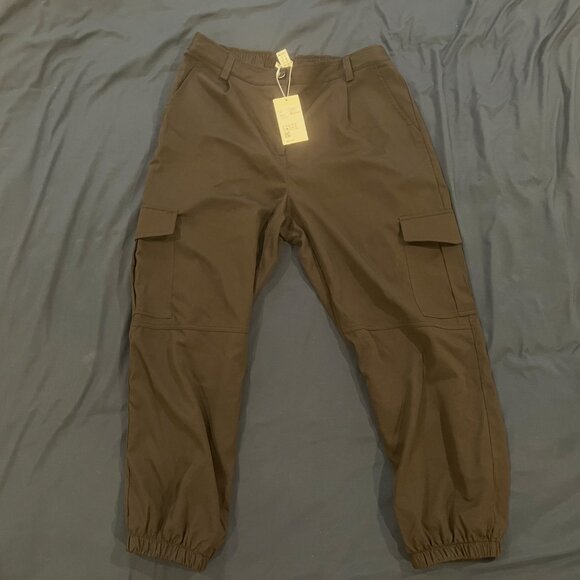 Mid Rise Button Zipper Multiple Pockets Casual Cargo Joggers - Picture 2 of 5